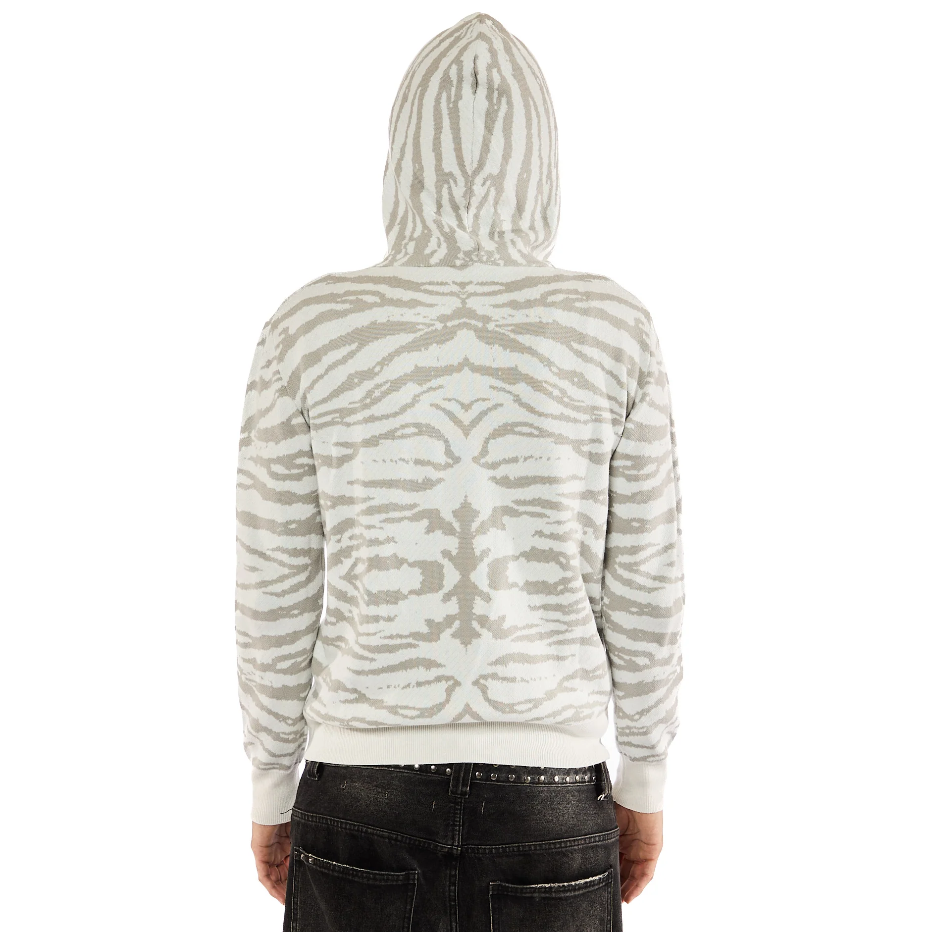 White Tiger Knit Hoodie - Image 3